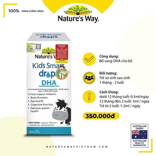 [Chính Hãng] DHA Nature's Way Kids Smart Drops DHA Dạng Giọt 20ml