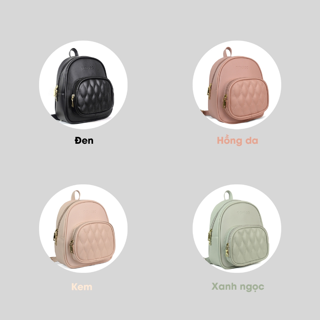 Balo Nữ Mini, Balo Da Thời Trang Phong Cách Đơn Giản, Gọn Nhẹ DOHAGO BN07