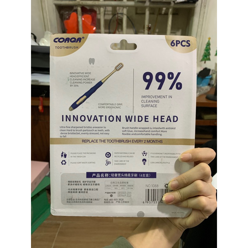 Vỉ 6 Bàn Chải Đánh Răng CHOCOIKES Lông Mềm Siêu Êm