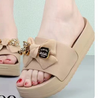 Dép nữ quai ngang gắn hình lơ gấu cực xinh ( MSP 2399MH)