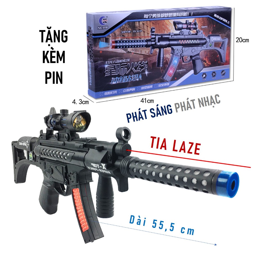 Đồ Chơi Cho Bé Súng Trẻ Em Phát Nhạc Phát Sáng (Tặng Kèm Pin) - Đồ Chơi Zin Zin