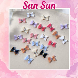 Charm nơ đính đá hàn quốc trang trí móng