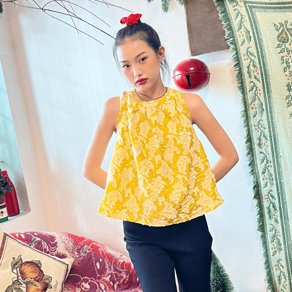 Áo Yếm Form Babydoll Chất Boil Thêu Nổi TIỆM ĐỒ THÁNG 4 WASSI TOP