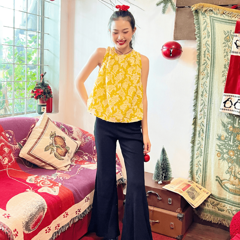 Áo Yếm Form Babydoll Chất Boil Thêu Nổi TIỆM ĐỒ THÁNG 4 WASSI TOP