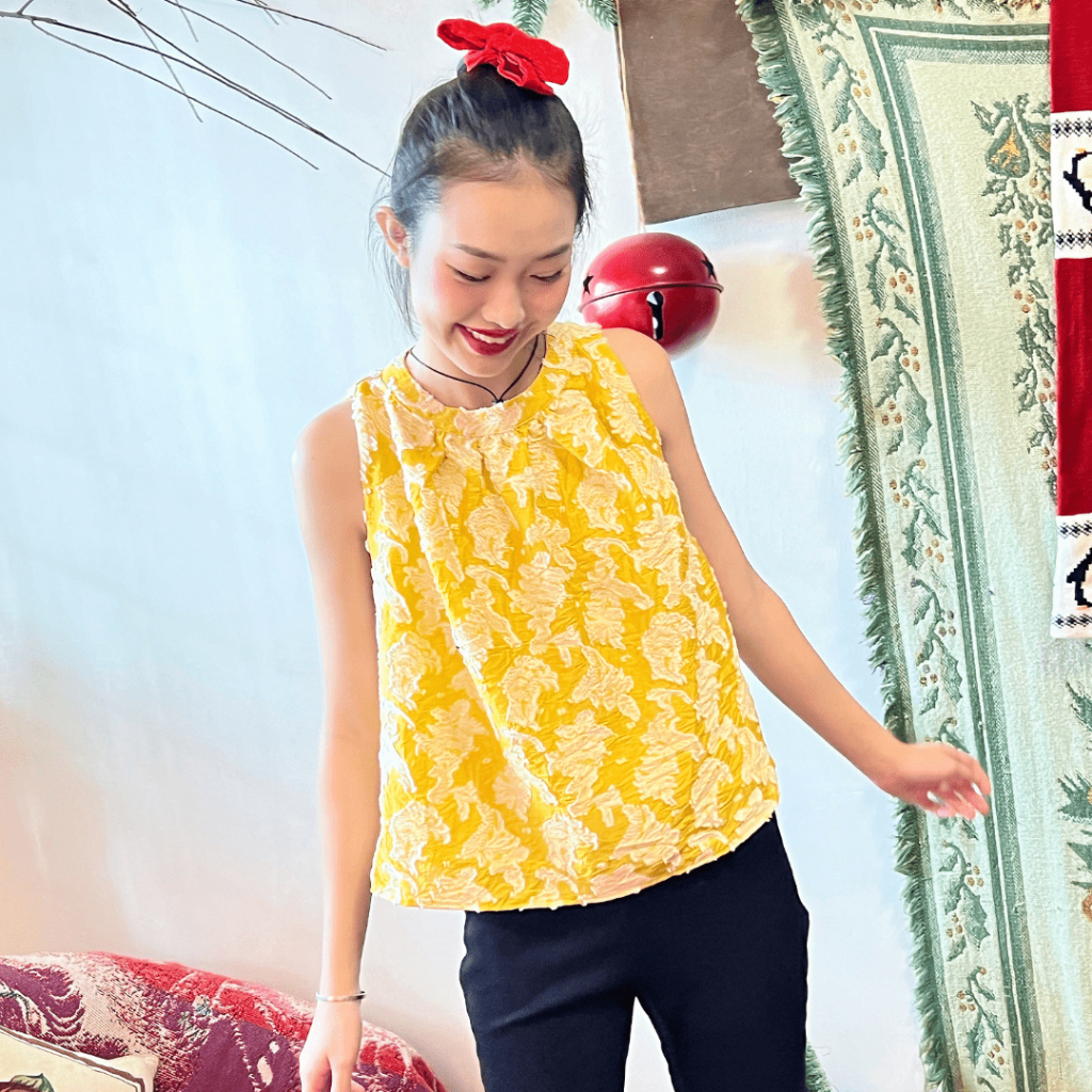 Áo Yếm Form Babydoll Chất Boil Thêu Nổi TIỆM ĐỒ THÁNG 4 WASSI TOP