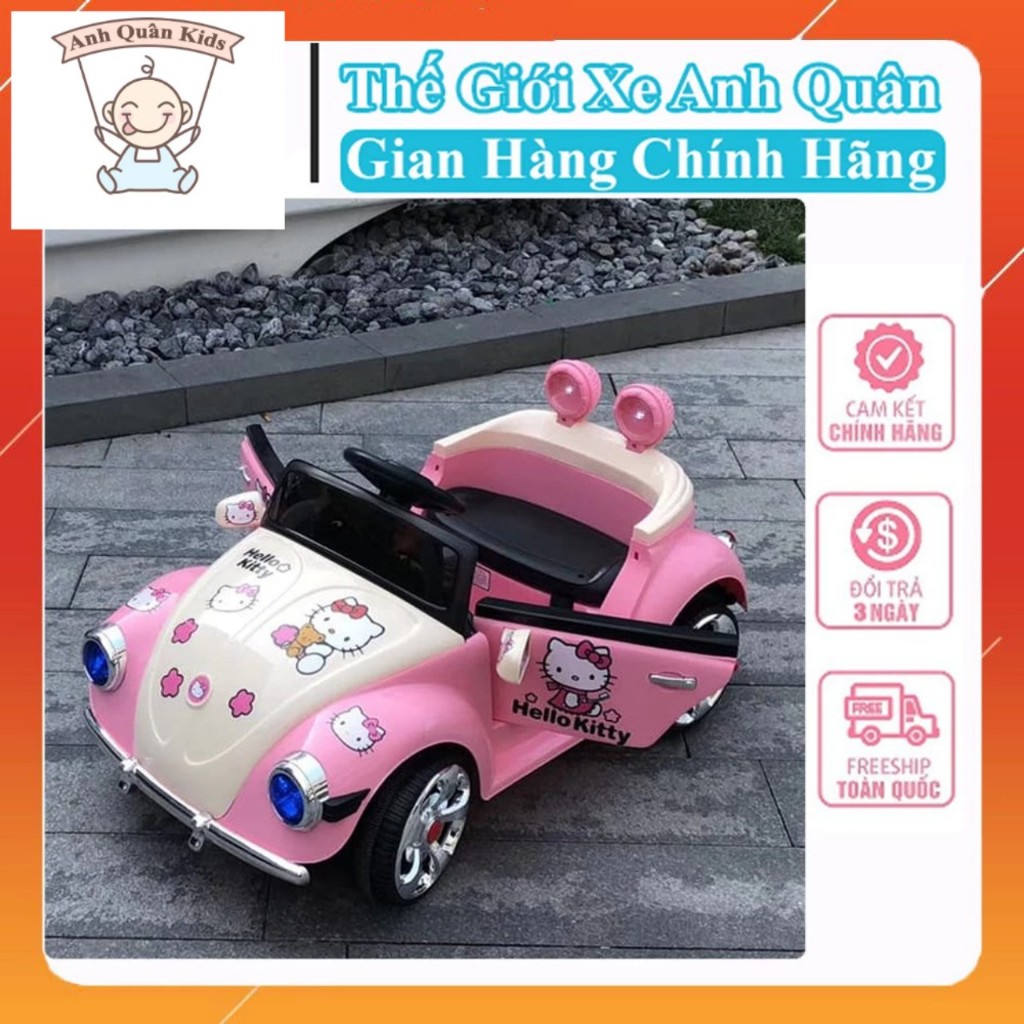 Xe ô tô điện trẻ em Hello Kitty có điều khiển từ xa ,ô tô điện cho bé gái từ 1 đến 4 tuổi AC