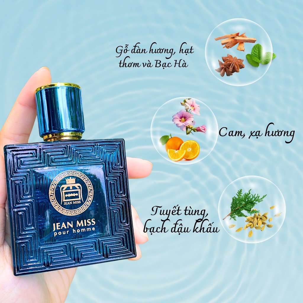 Nước Hoa Nam Cao Cấp Thơm Lâu 4h JEAN MISS 50ml Hương Thơm Tươi Mát Giúp Bạn Tự Tin Hơn Quyến Rũ Hơn