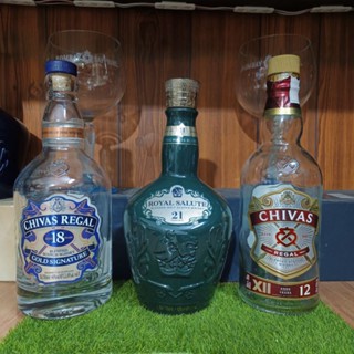 Combo 3 vỏ chai rượu ngoại Chivas, Hennessy,...hàng đẹp chính hãng Xuất xứ Scotland (chai rỗng)