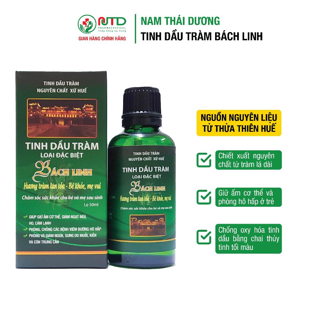 Tinh dầu tràm Bách Linh 50ml - Tinh dầu chăm sóc sức khỏe mẹ và bé