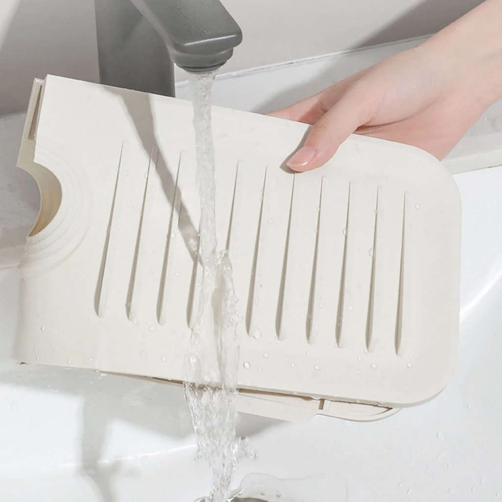 Thảm silicone thoát nước bồn rửa chén, Tấm lót silicone úp cốc, để đồ ráo nước nhà bếp tiện lợi