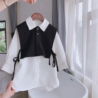 Set Bộ Váy Sơ Mi + Áo ghi Lê cho mẹ và bé. Đầm sơ mi cho bé gái.