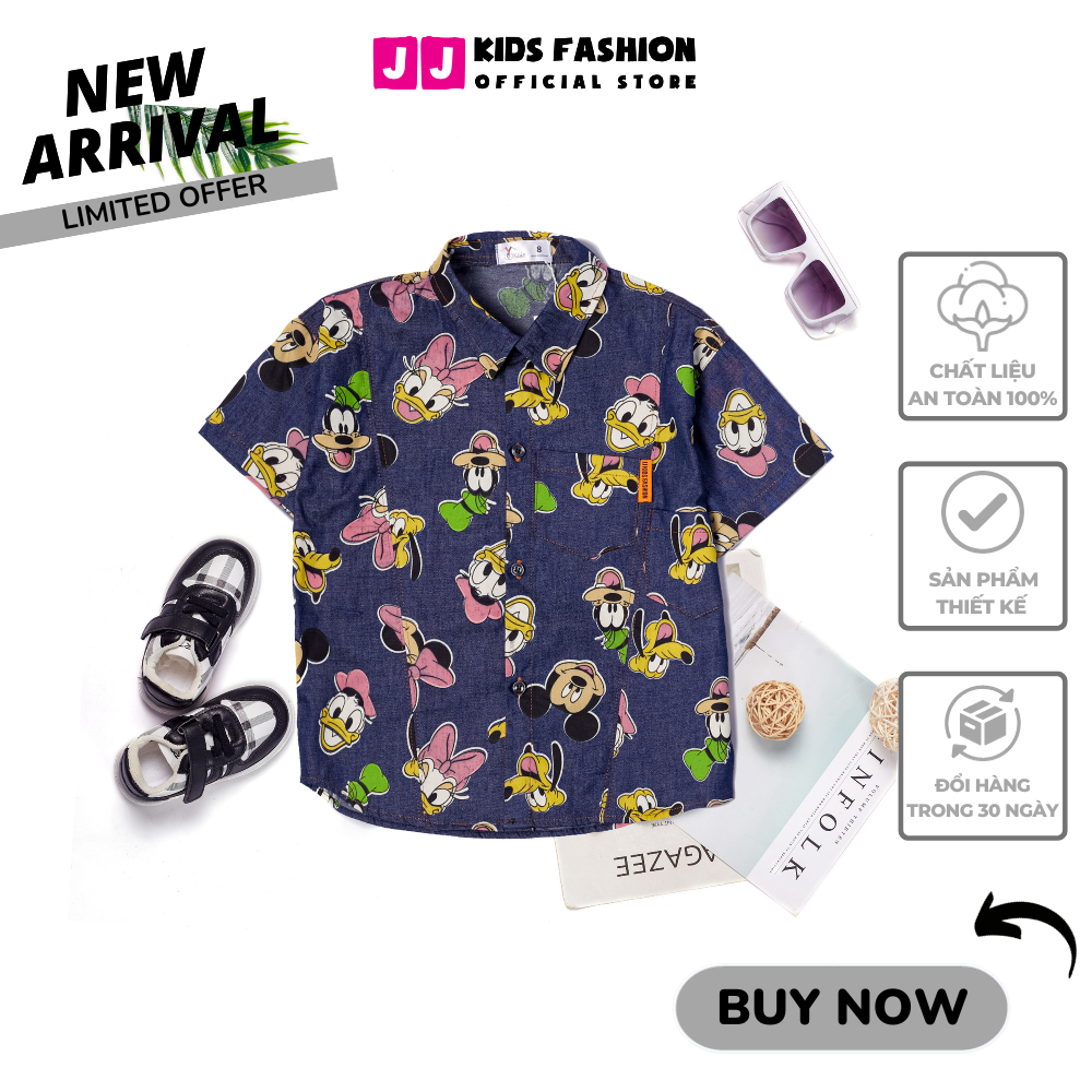 Áo sơ mi cộc tay cho bé trai hàng cao cấp phong cách thời trang Hàn Quốc | JJ Kids Store