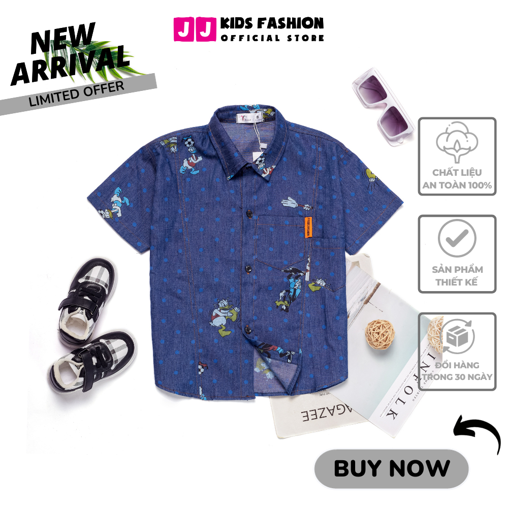 Áo sơ mi cộc tay cho bé trai hàng cao cấp phong cách thời trang Hàn Quốc | JJ Kids Store