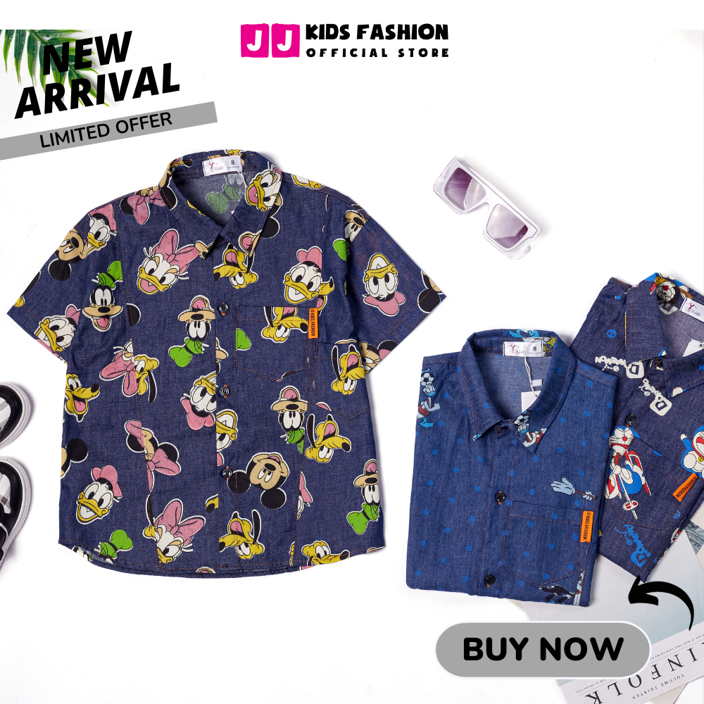 Áo sơ mi cộc tay cho bé trai hàng cao cấp phong cách thời trang Hàn Quốc | JJ Kids Store