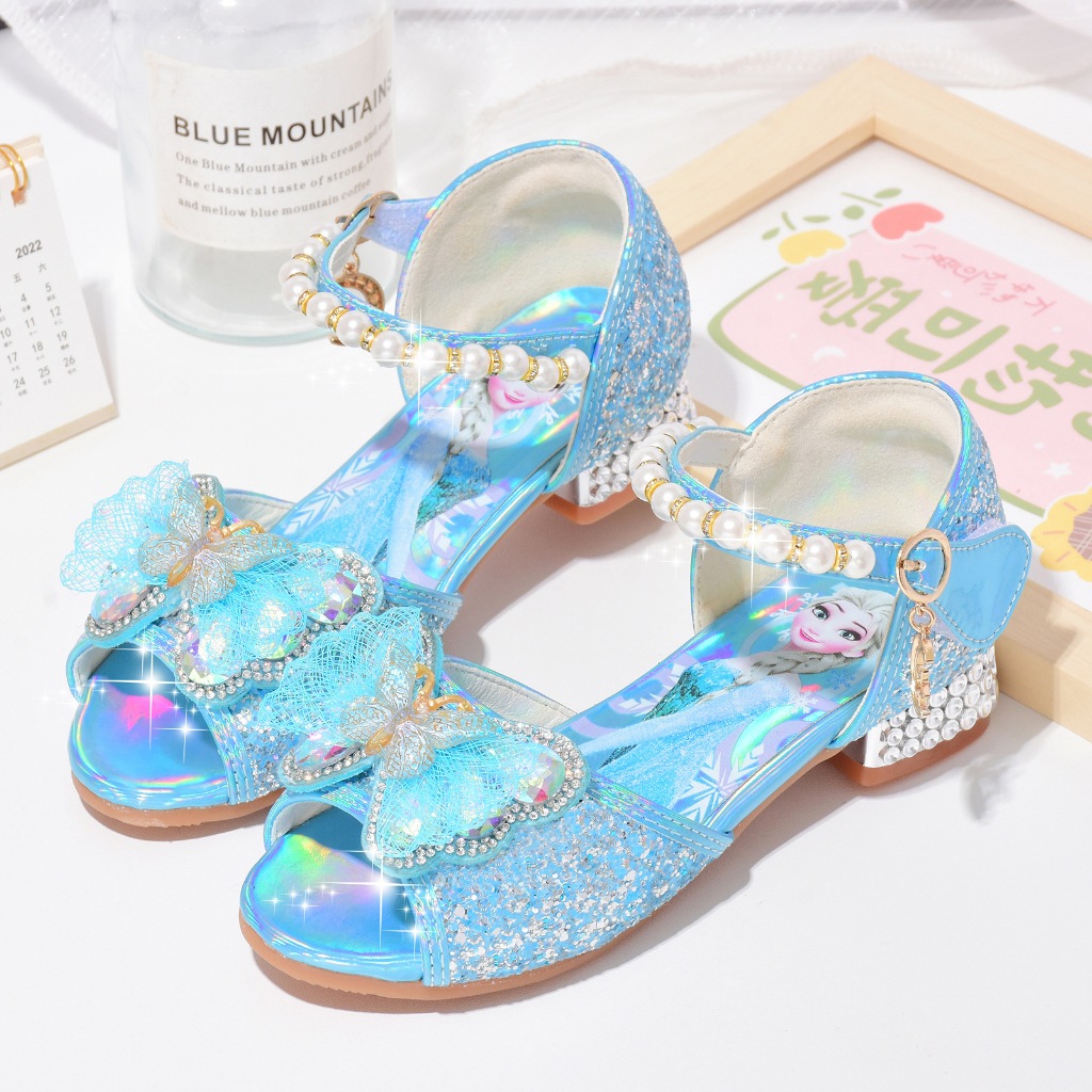 Giày công chúa Elsa cao gót cho bé gái 3-7 tuổi - mẫu mới 2024