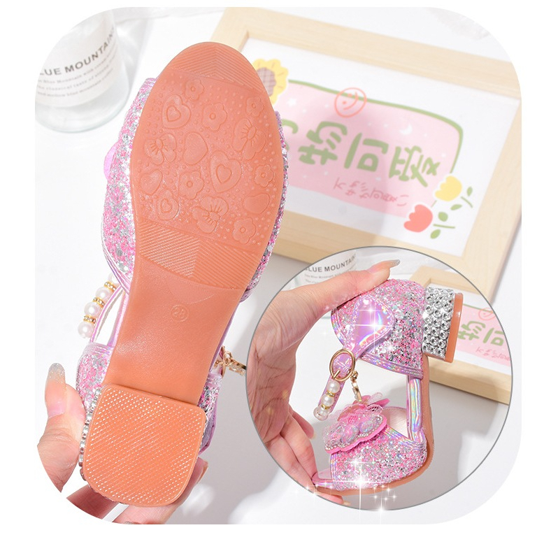 Giày công chúa Elsa cao gót cho bé gái 3-7 tuổi - mẫu mới 2024