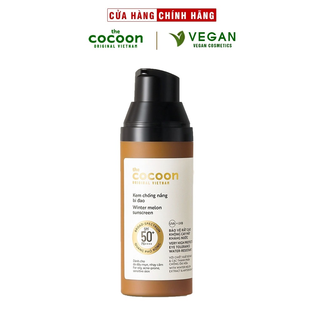 Kem chống nắng bí đao Cocoon 50ml quang phổ rộng thuần chay