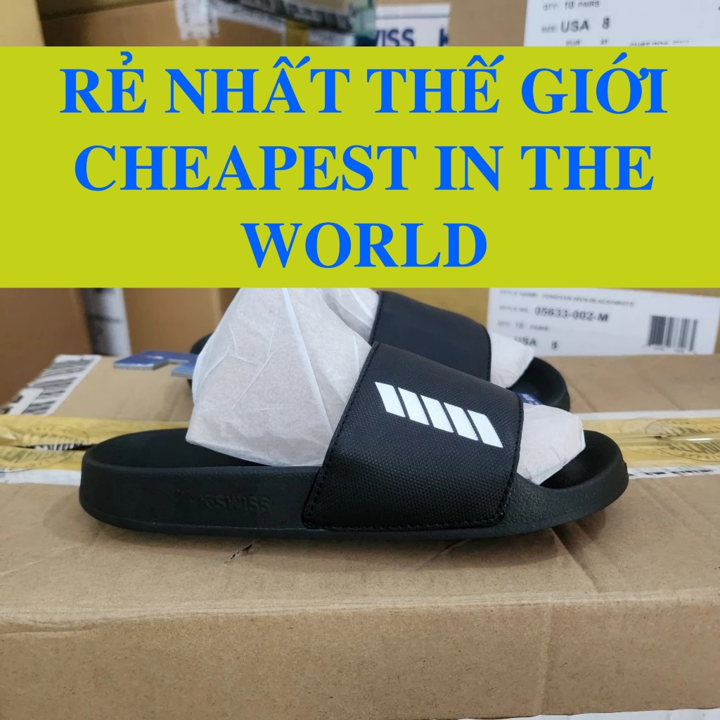 Dép KSwiss chính hãng mới toanh 100% màu đen nam nữ