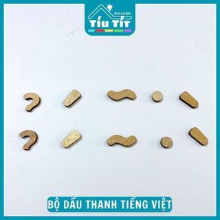 Bộ dấu thanh tiếng việt bằng gỗ giúp các bé làm quen với từ Tiếng Việt có dấu