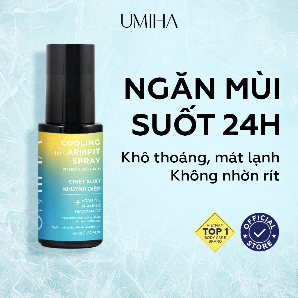 Xịt ngăn mùi hôi nách chiết xuất khuynh diệp UMIHA giúp khử mùi 24h, ngăn tiết mồ hôi hiệu quả x2 lăn khử mùi 45ml