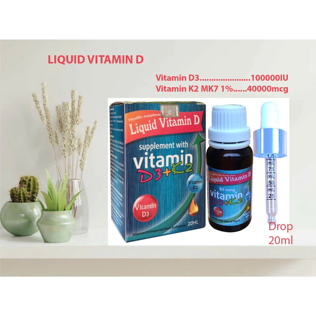 Vitamin D3 nhỏ giọt liều cao Liquid Vitamin D Nasaki 100000IU