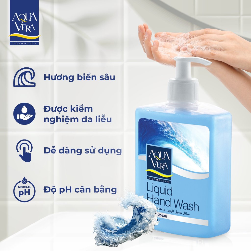 Nước rửa tay dưỡng da AquaVera nước biển sâu 500ML