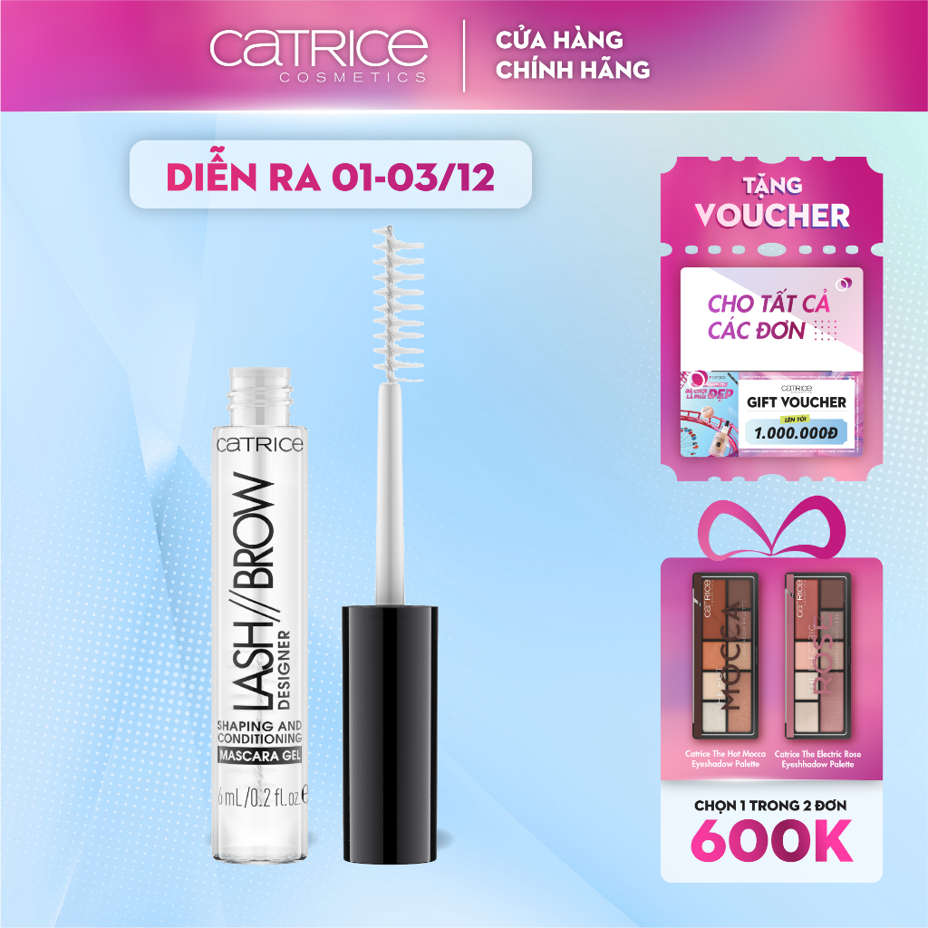 Mascara định hình và dưỡng mi mày Catrice Lash Brow Designer Shaping And Conditioning Mascara Gel 6ml