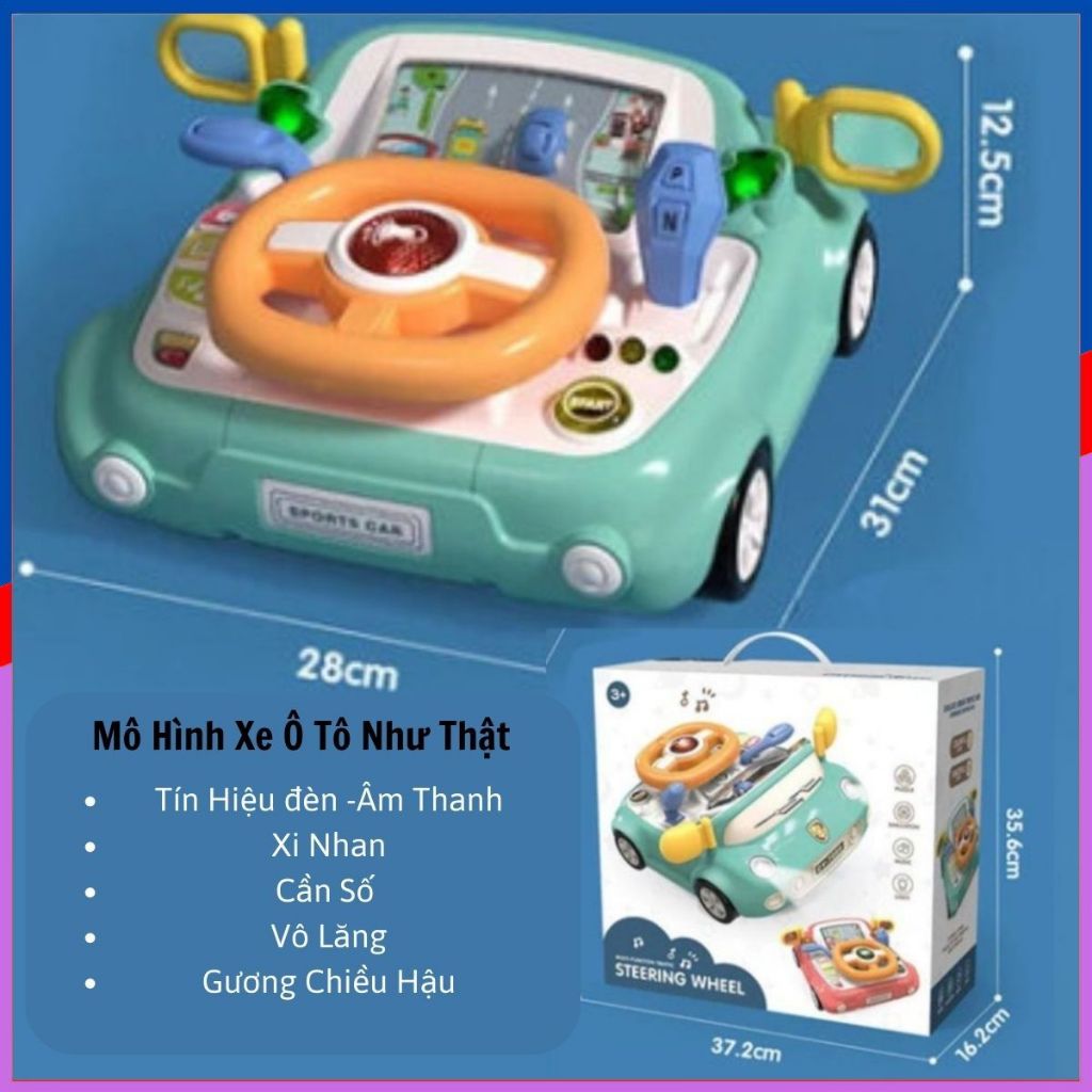 Đồ Chơi Đường Đua Xe Ô Tô Màn Hình Chuyển Động Có Vô Lăng Điều Khiển Kèm Nhạc,có Bánh Xe Mô Phỏng Như Ô Tô Thật.