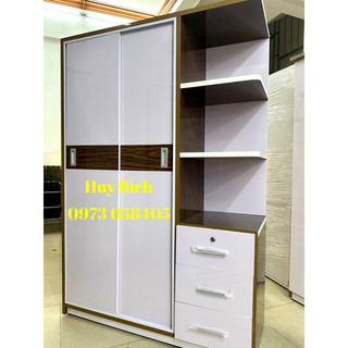 Tủ nhựa Đài Loan cửa lùa 3 ngăn kéo kèm kệ.