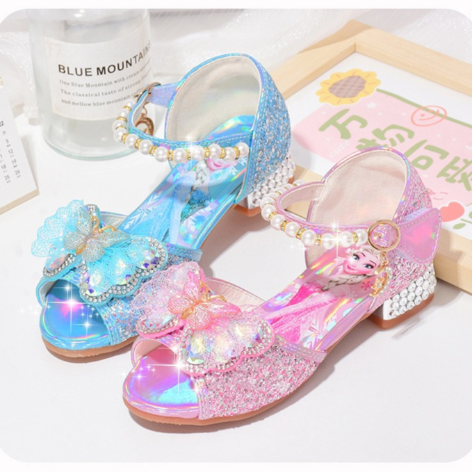 Giày công chúa Elsa cao gót cho bé gái 3-7 tuổi - mẫu mới 2024