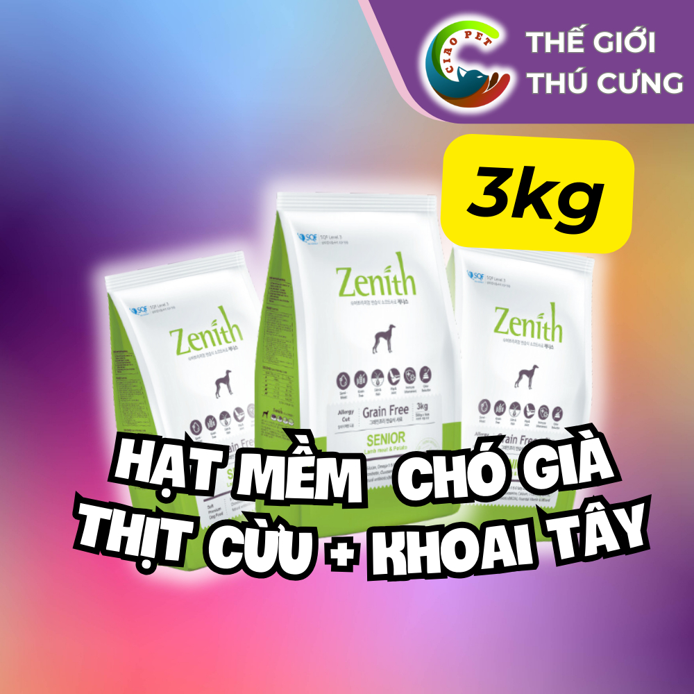 Hạt mềm cho chó già  Zenith Senior | Không ngũ cốc | Hỗ trợ miễn dịch | Phát triển xương khớp