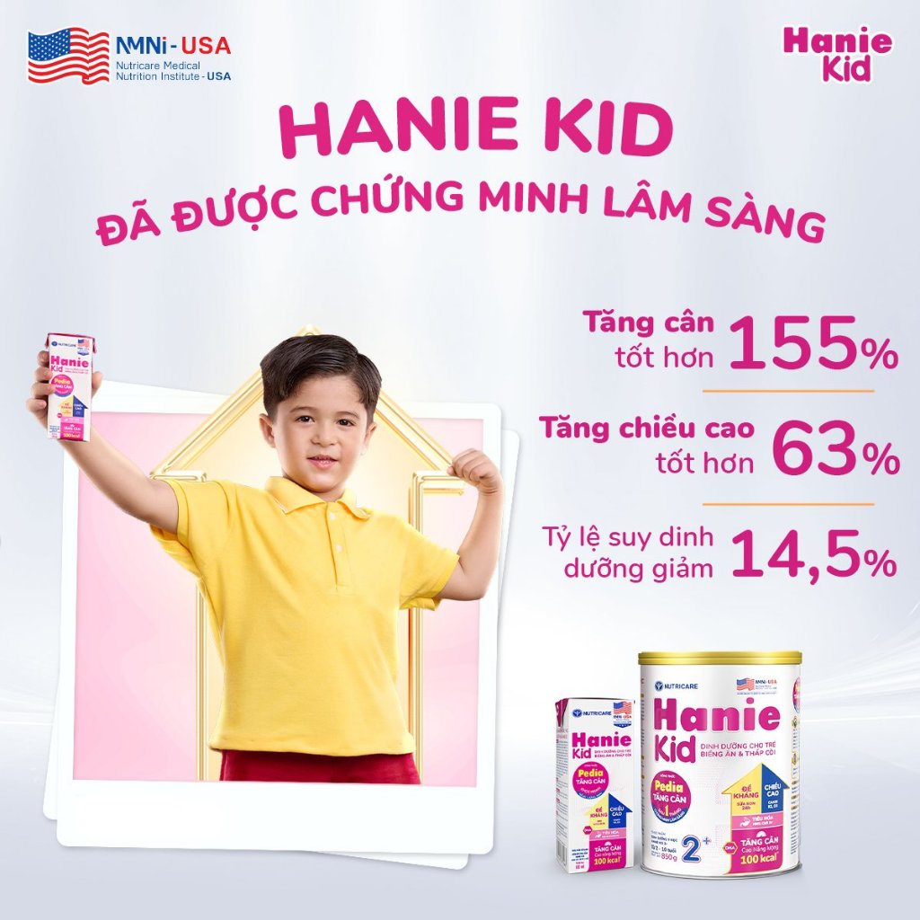MẪU MỚI - TẶNG QUÀ - Sữa bột Hanie Kid Pedia 2+ dành cho trẻ biếng ăn và suy dinh dưỡng  DATE 2025