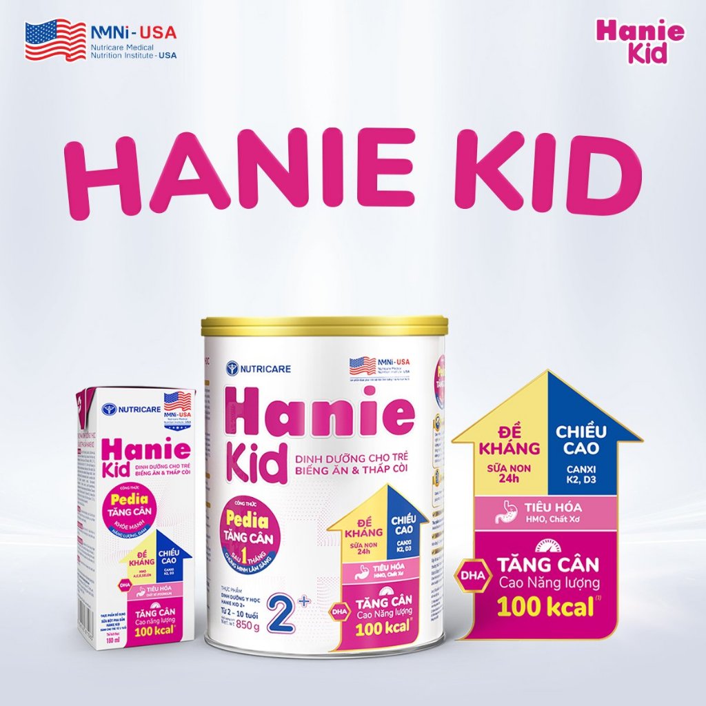 MẪU MỚI - TẶNG QUÀ - Sữa bột Hanie Kid Pedia 2+ dành cho trẻ biếng ăn và suy dinh dưỡng  DATE 2025