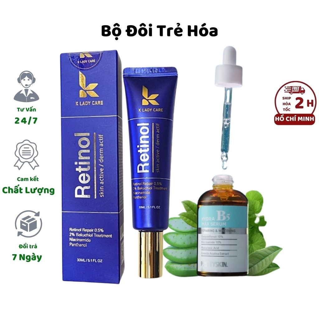 Kem Dưỡng Retinol 0.5% K Lady Care 30ml Hàn Quốc Giảm mụn, Giữ Ẩm, Kiềm Dầu Giúp Da Căng Bóng - PHK