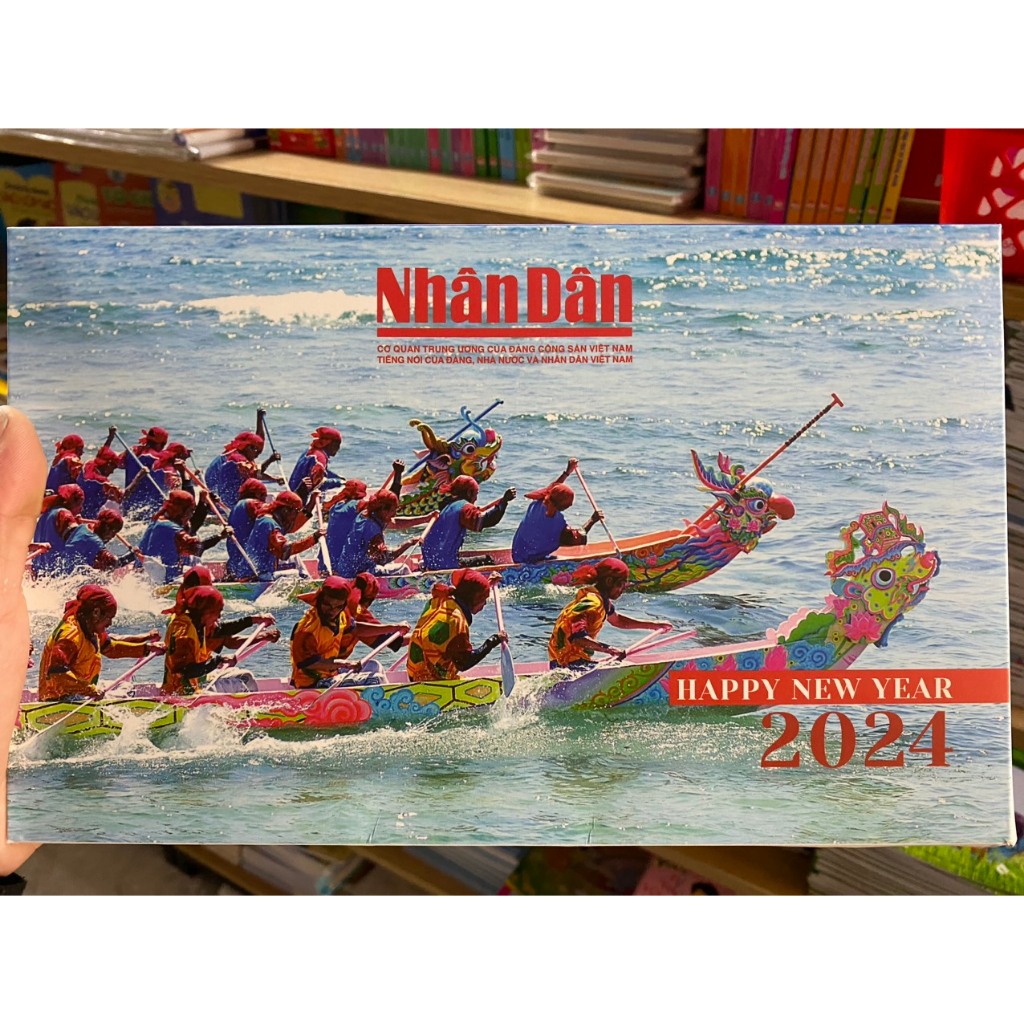 Lịch để bàn Nhân Dân đế bìa cứng lò xo 2024