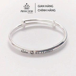  Vòng Bạc Tròn Trơn Cho Bé Miễn Phí Khắc Tên Theo Yêu Cầu - Minh Canh Jewelry 