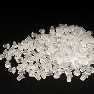 Set đôi chốt khuyên tai, hoa tai silicon, cố định hoa bông tai an toàn cho da | NT-SLC GEMY SILVER