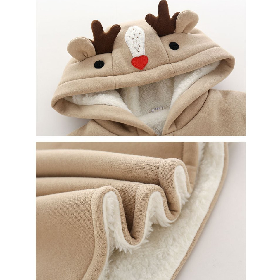 Ảnh thật - Áo choàng lót lông dành cho bé trai bé gái mùa đông mã T83