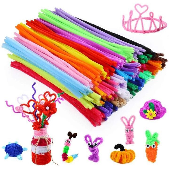 Sỉ 300 sợi dây kẽm nhung làm cây thông noel - Sỉ cành kẽm nhung lông loại 1 nhiều màu dày dặn làm hoa tulip handmade