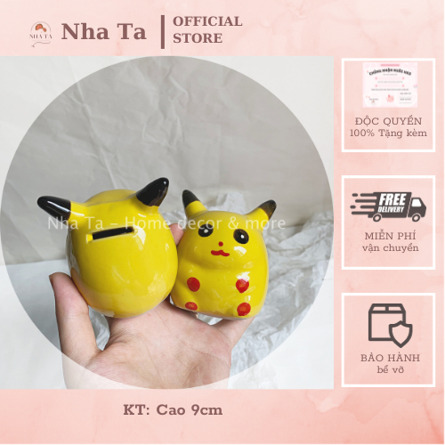 Heo mini, ống sứ đựng tiền pikachu đáng yêu quà tặng trẻ em