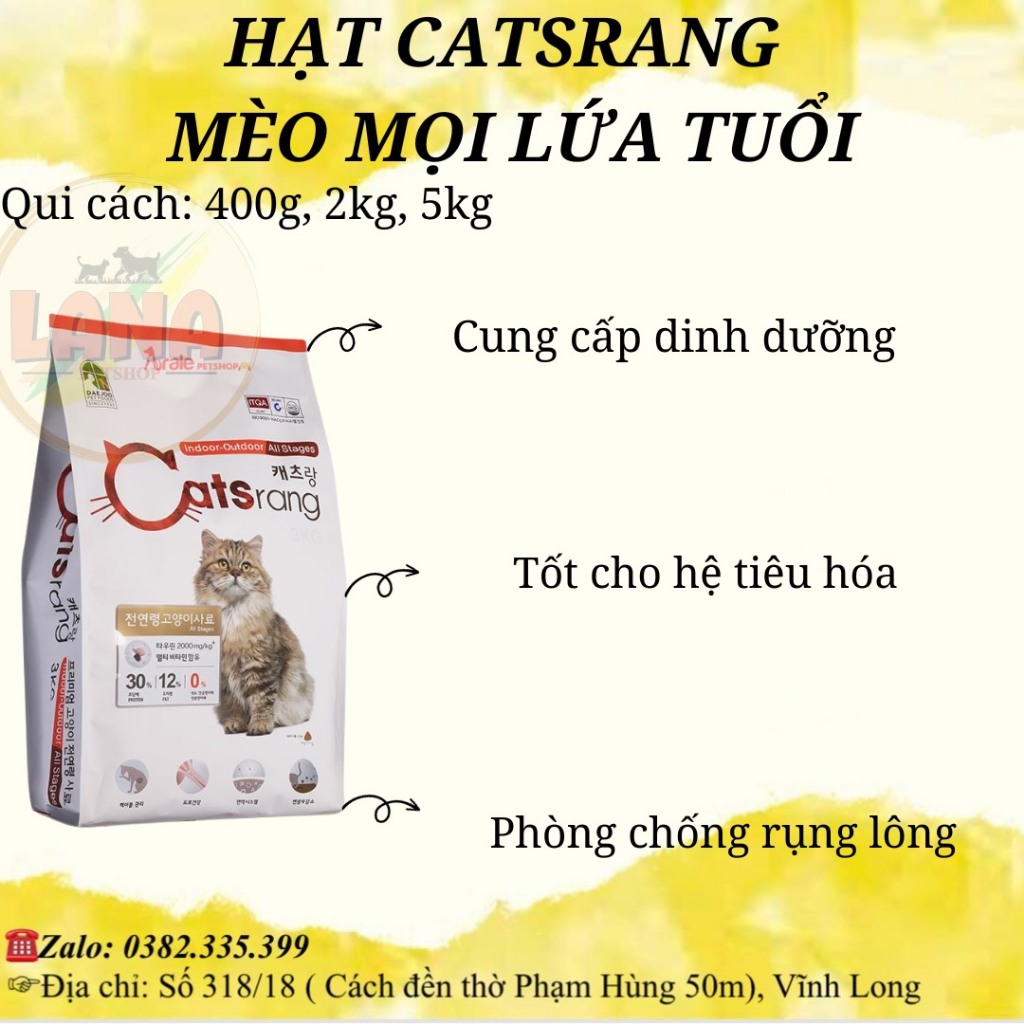 Hạt Catsrang cho mèo mọi lứa tuổi 2kg