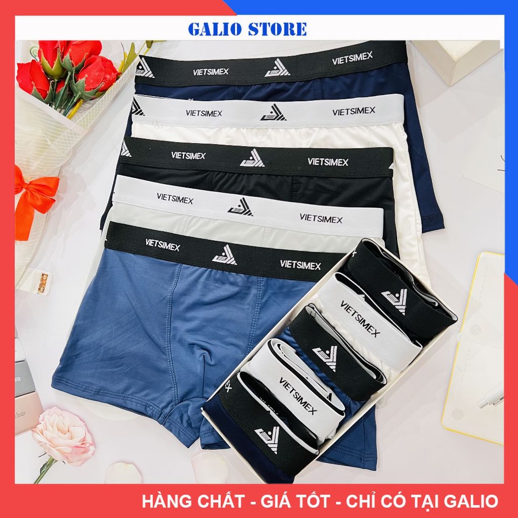 Quần lót nam boxer Vietsimex sịp đùi nam cao cấp co giãn kháng khuẩn - GALIO