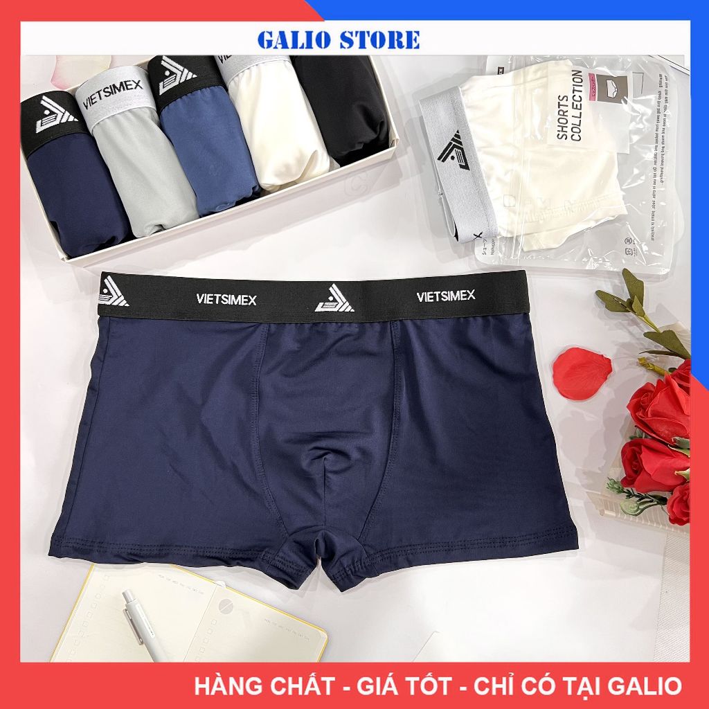 Quần lót nam boxer Vietsimex sịp đùi nam cao cấp co giãn kháng khuẩn - GALIO