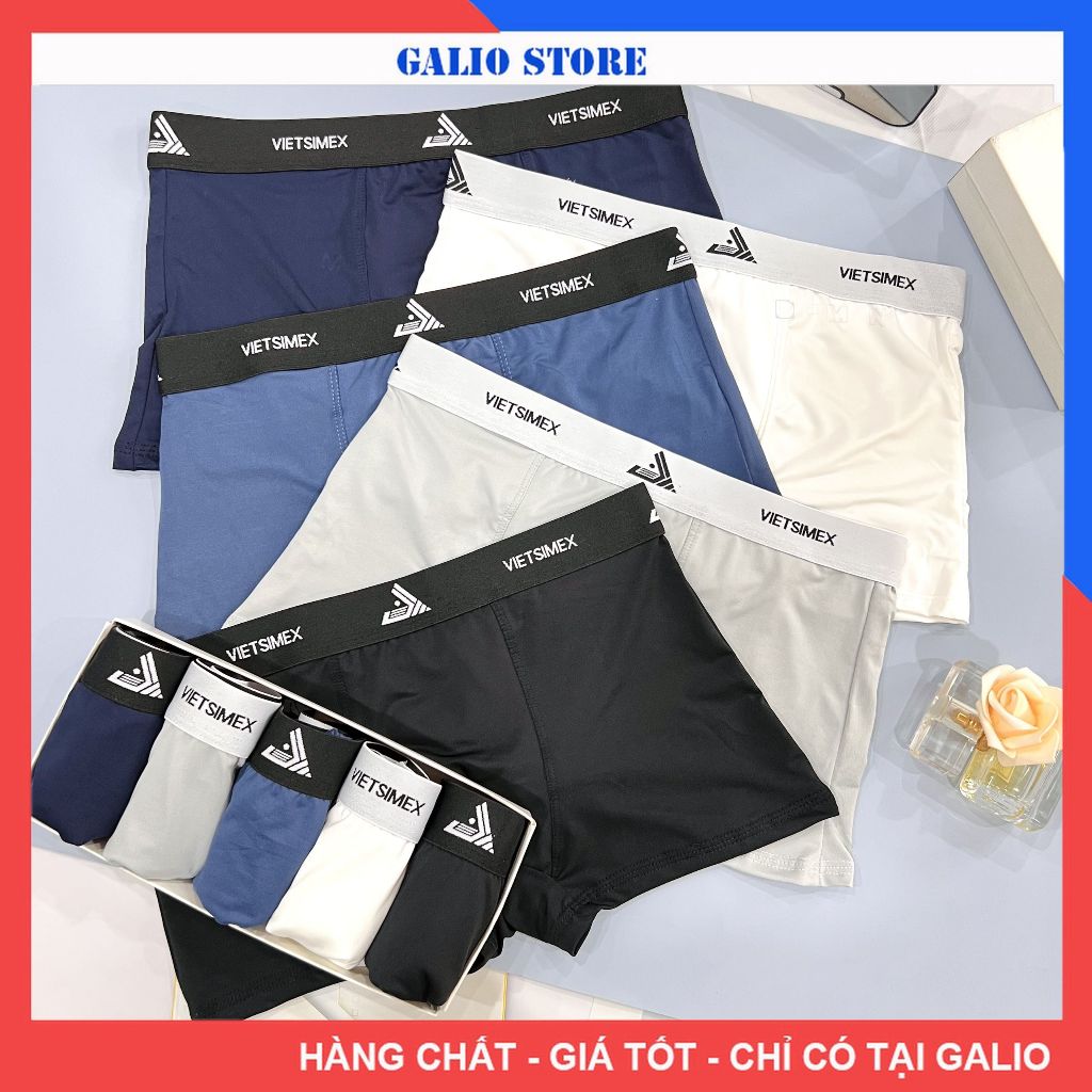 Quần lót nam boxer Vietsimex sịp đùi nam cao cấp co giãn kháng khuẩn - GALIO