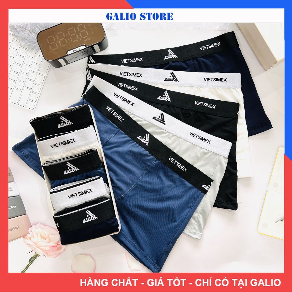 Quần lót nam boxer Vietsimex sịp đùi nam cao cấp co giãn kháng khuẩn - GALIO