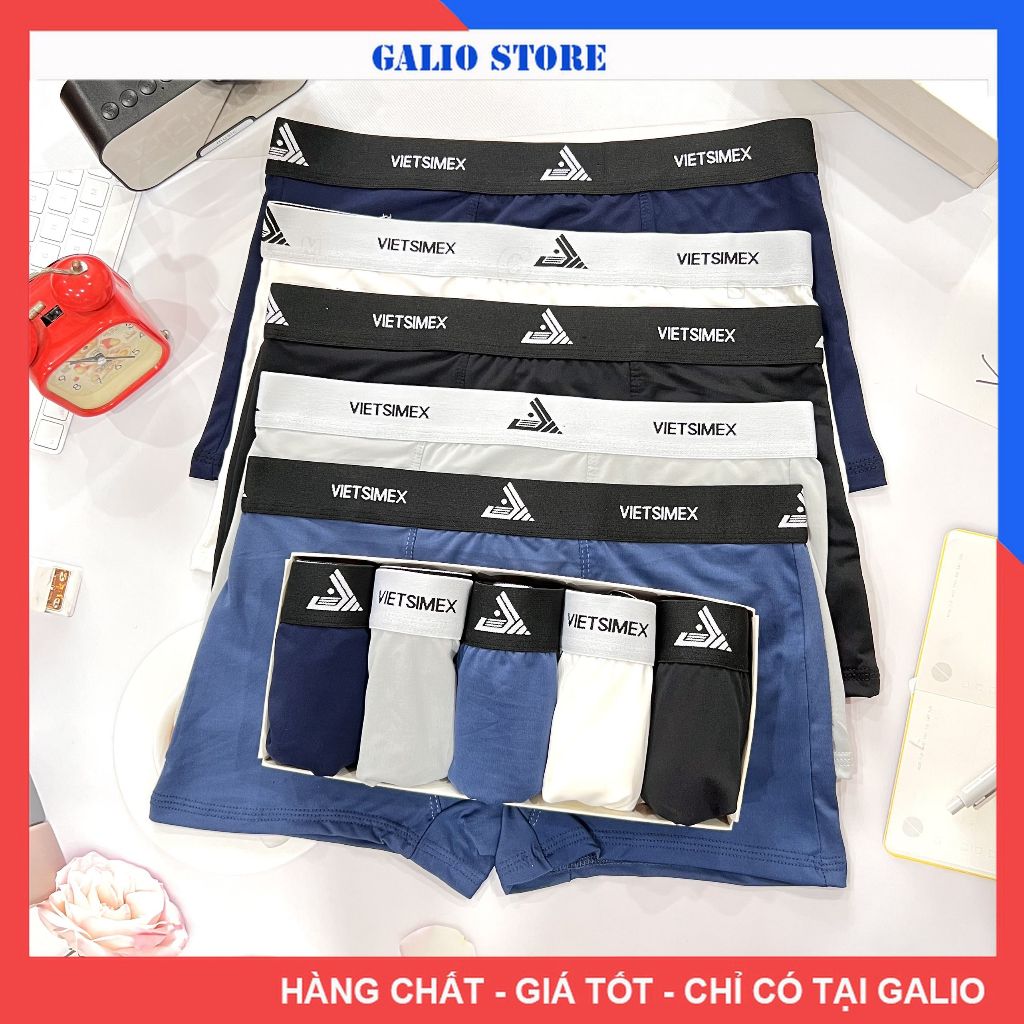 Quần lót nam boxer Vietsimex sịp đùi nam cao cấp co giãn kháng khuẩn - GALIO