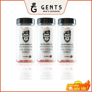  Combo 3 lọ Kẹo dẻo Biotin chăm sóc kích thích mọc tóc Slick Gorilla Hair Strength Gummies 60 viên   lọ 