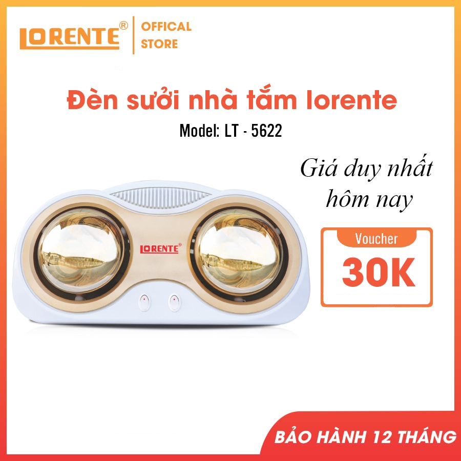 Đèn sưởi nhà tắm 2 bóng Lorente LT - 5622