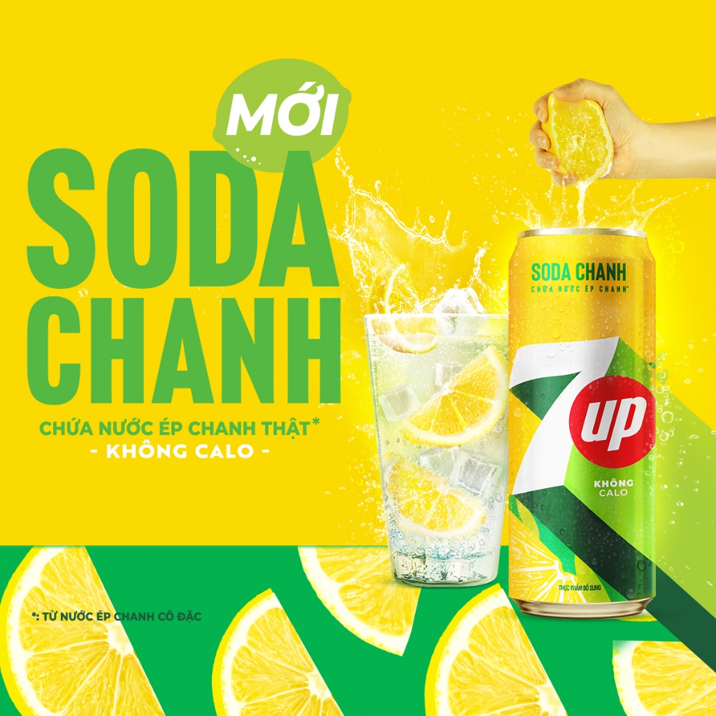 [HCM-ĐN]Thùng 24 Lon Nước Uống Có Gaz 7UP Soda Chanh Không Calo (320ml/lon)