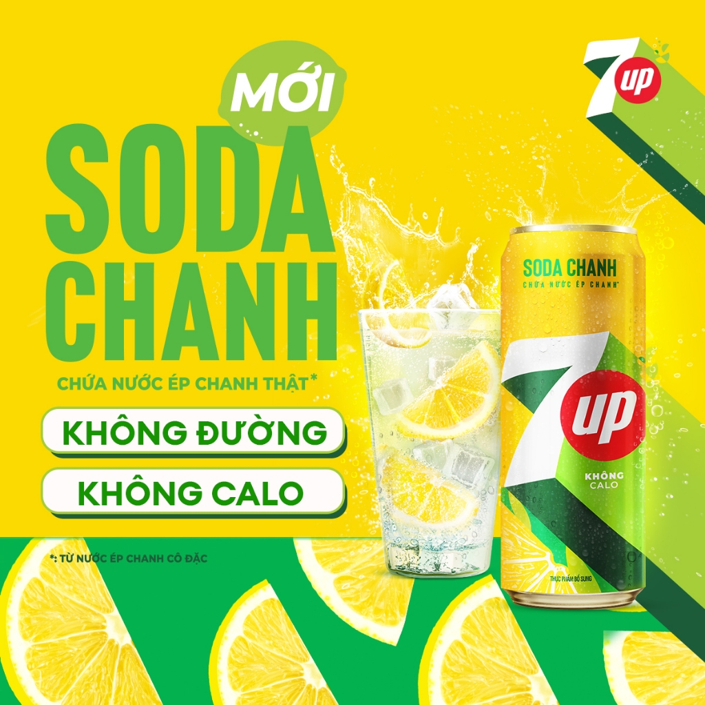 [HCM-ĐN]Thùng 24 Lon Nước Uống Có Gaz 7UP Soda Chanh Không Calo (320ml/lon)